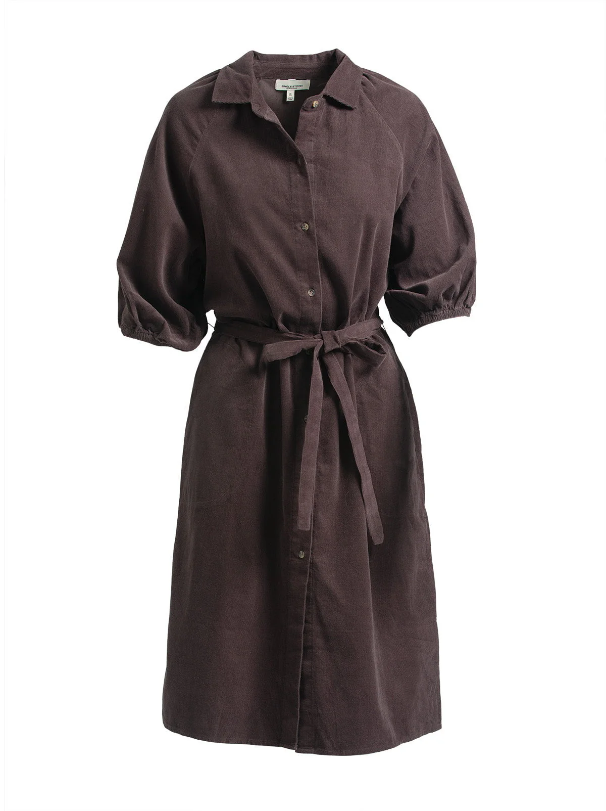 Single Stitch Corduroy Midi Shirtdress - Image 10