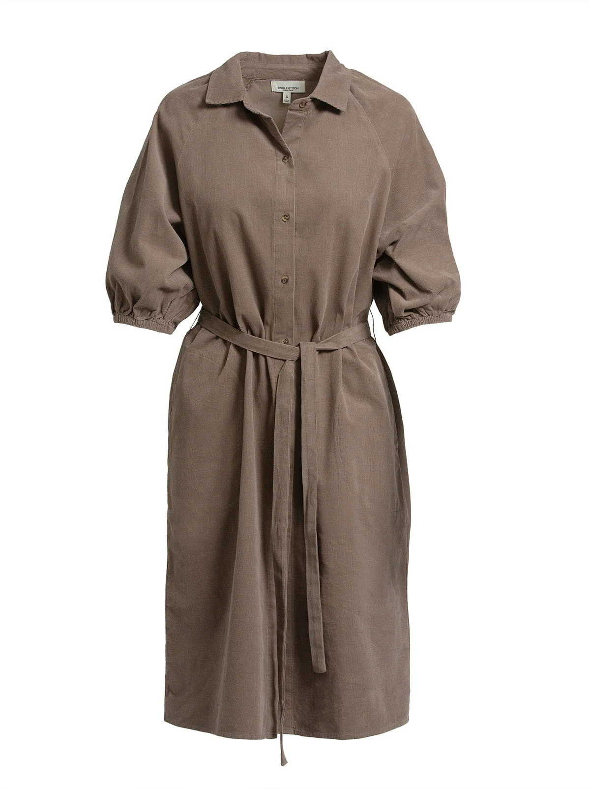 Single Stitch Corduroy Midi Shirtdress - Image 5