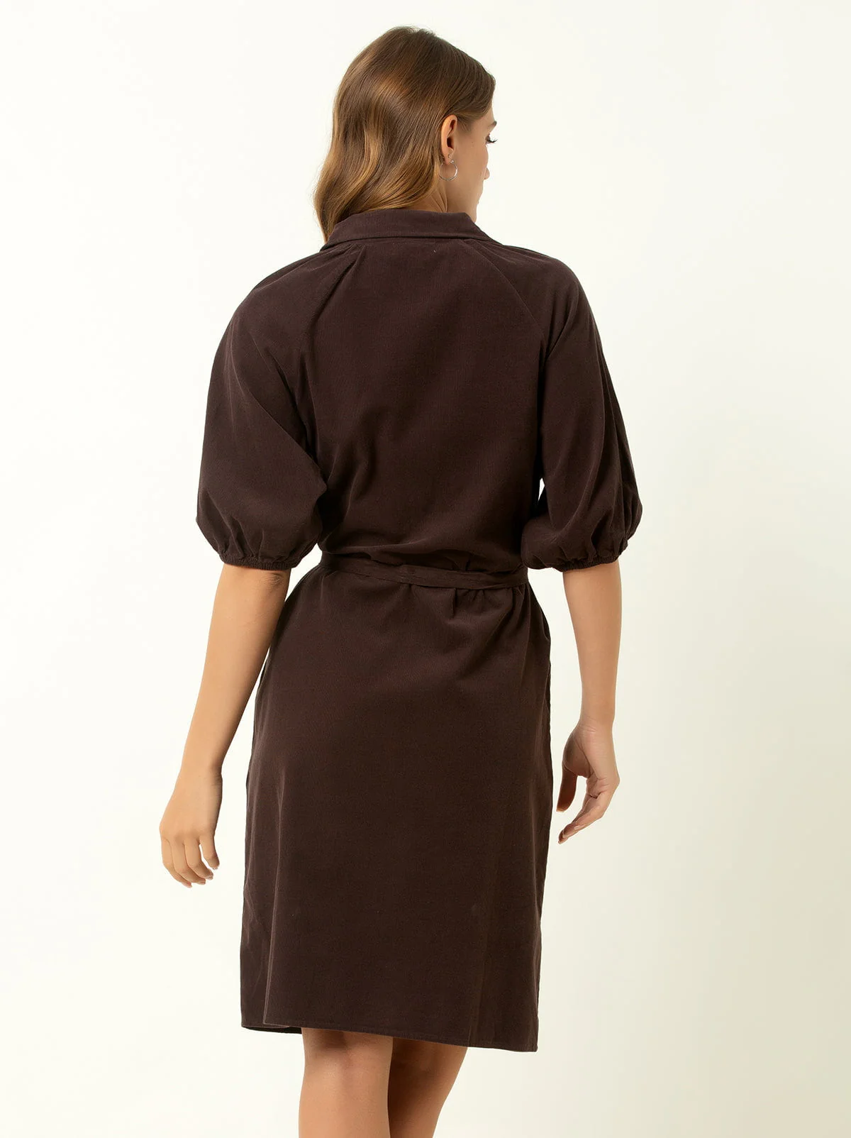 Single Stitch Corduroy Midi Shirtdress - Image 9