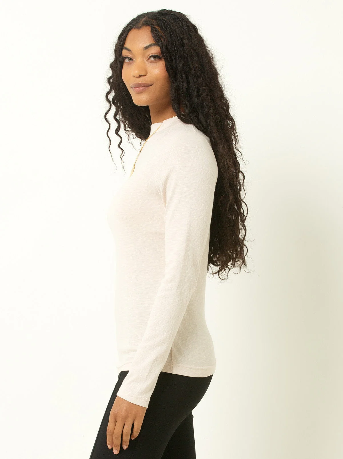 Single Stitch Long Sleeve Knit Top - Image 4