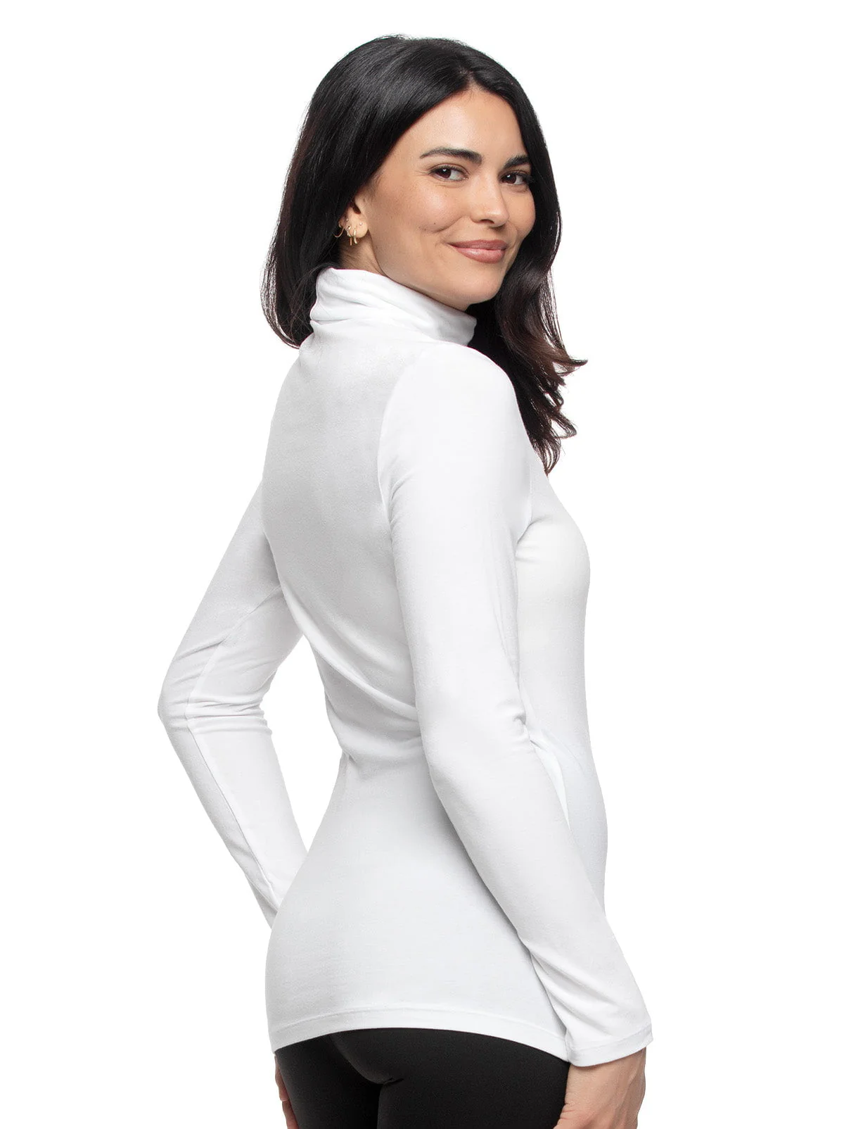Long Sleeve Cotton Modal Turtleneck - Image 3