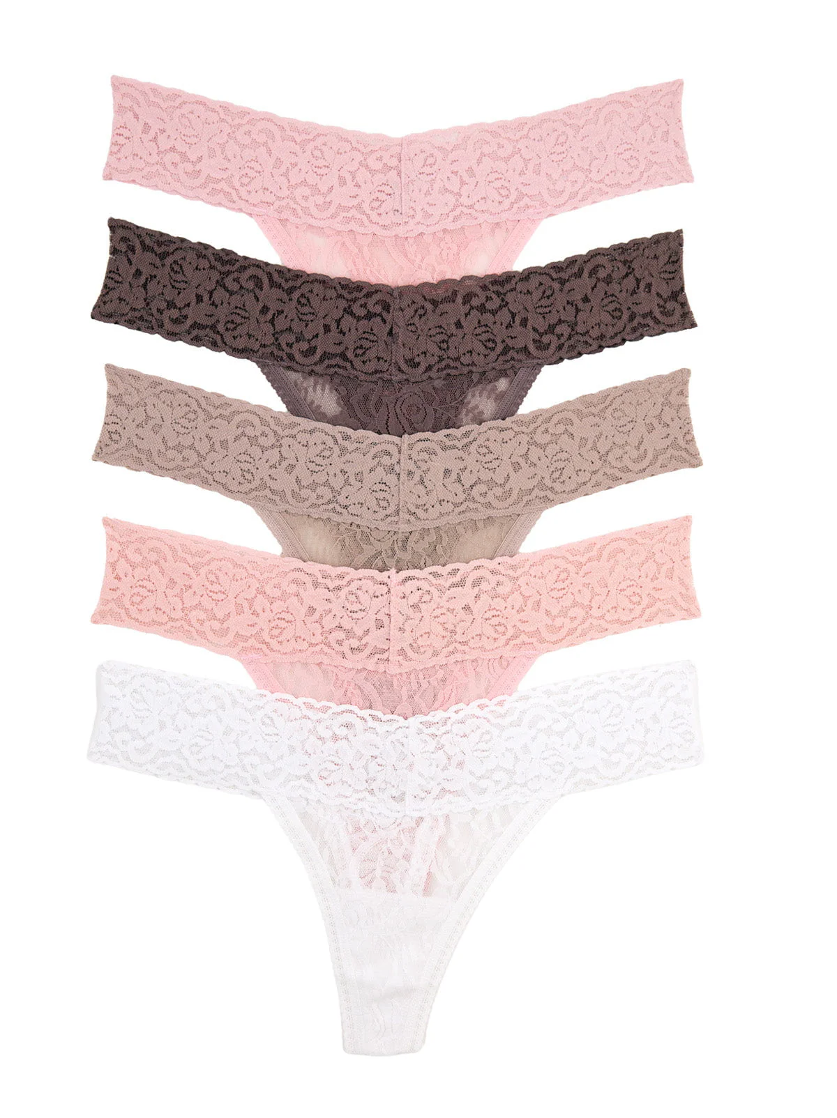 Signature Stretch Lace Low Rise Thong 5-Pack - Image 15