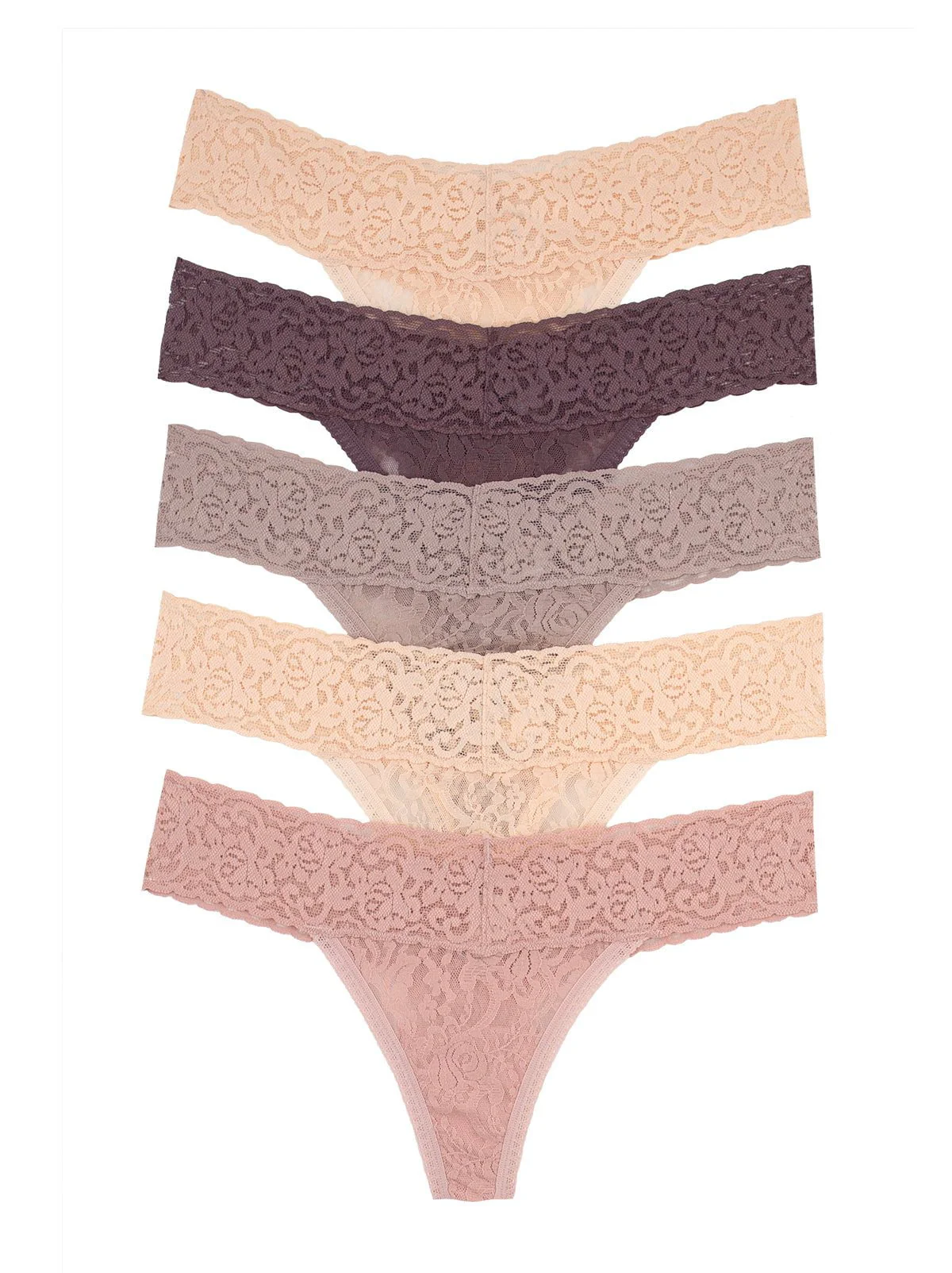 Signature Stretch Lace Low Rise Thong 5-Pack - Image 21