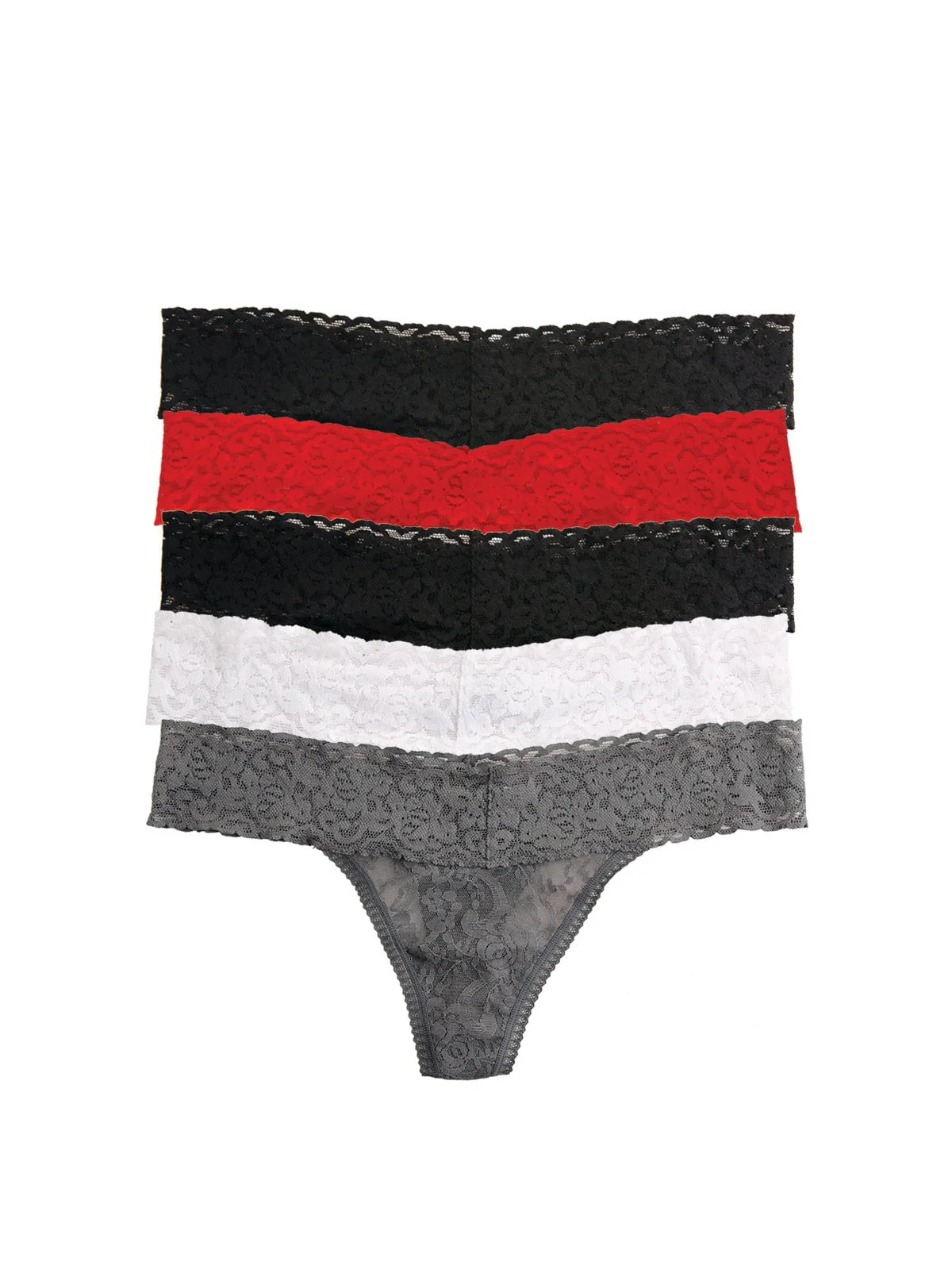 Signature Stretch Lace Low Rise Thong 5-Pack - Image 26