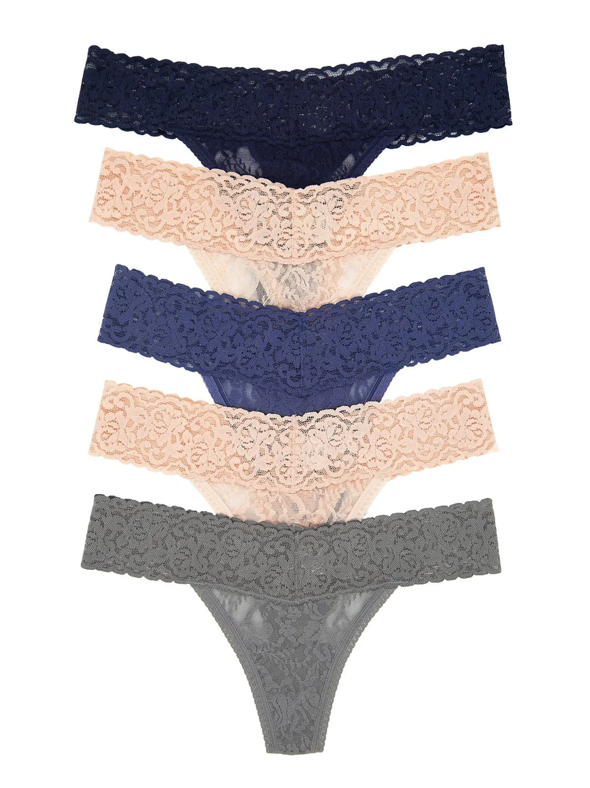 Signature Stretch Lace Low Rise Thong 5-Pack - Image 28