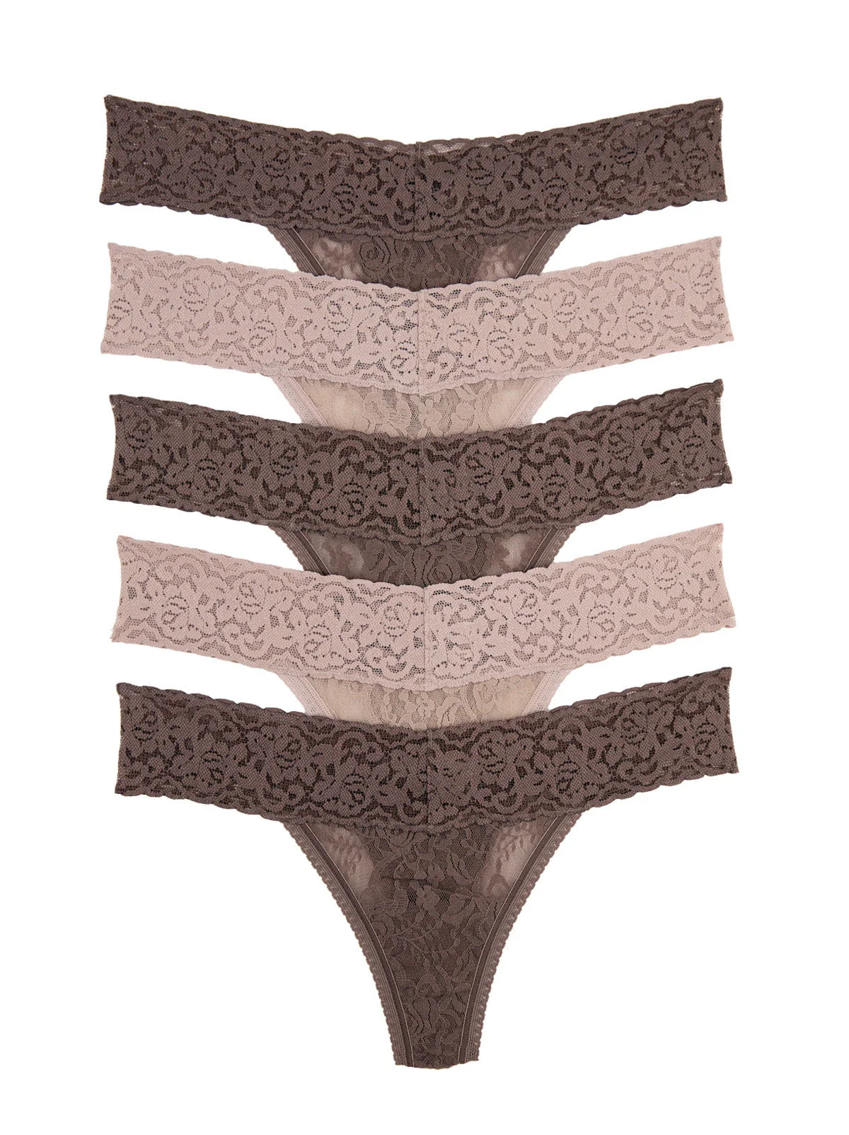 Signature Stretch Lace Low Rise Thong 5-Pack - Image 31