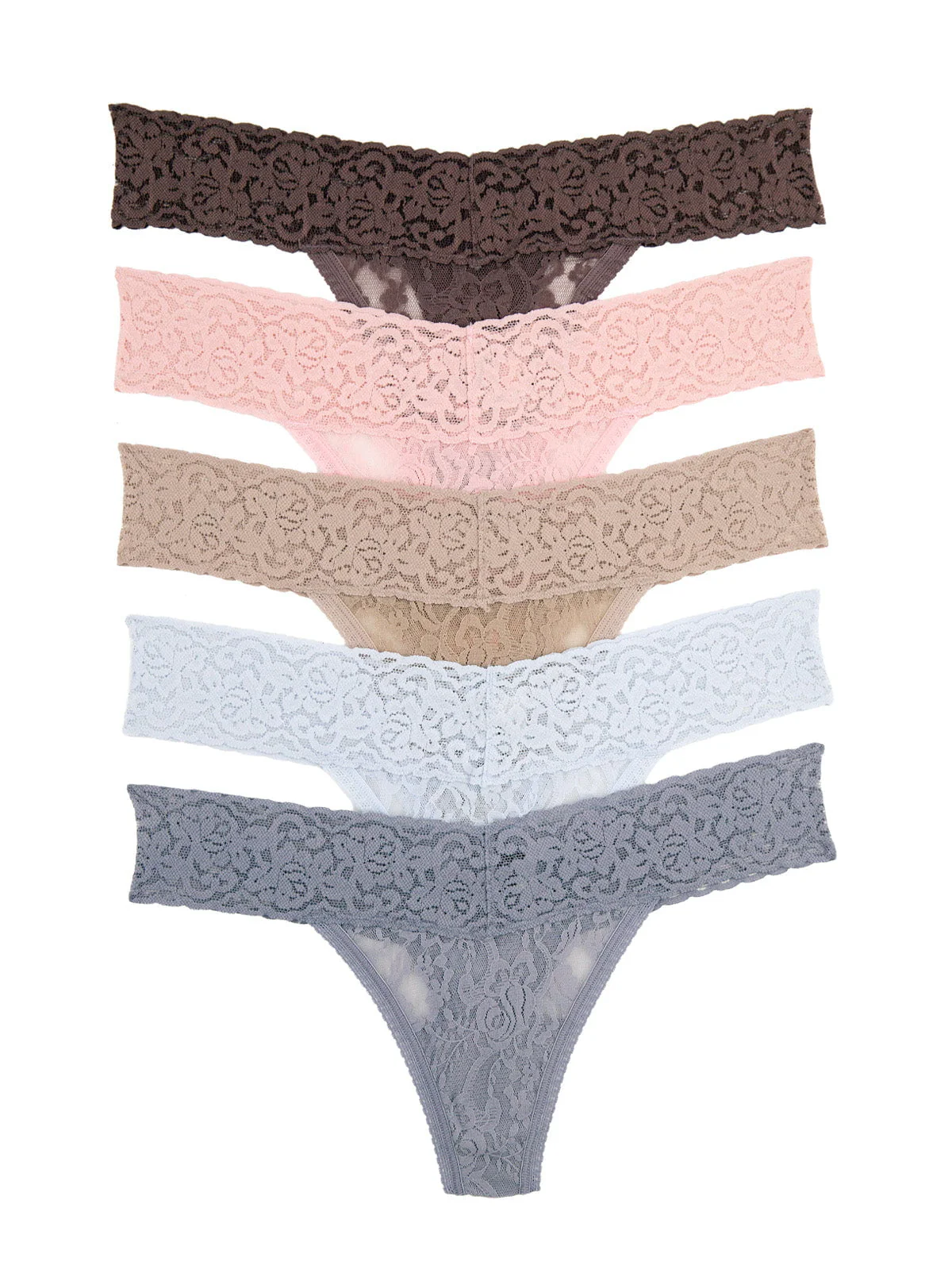 Signature Stretch Lace Low Rise Thong 5-Pack - Image 35