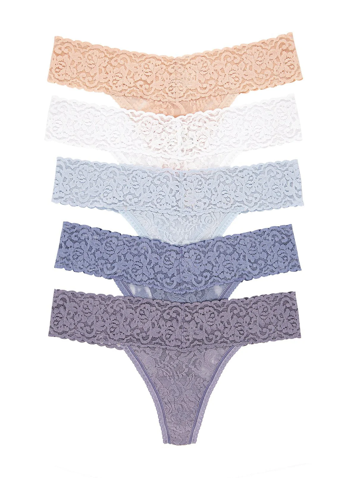 Signature Stretch Lace Low Rise Thong 5-Pack - Image 37