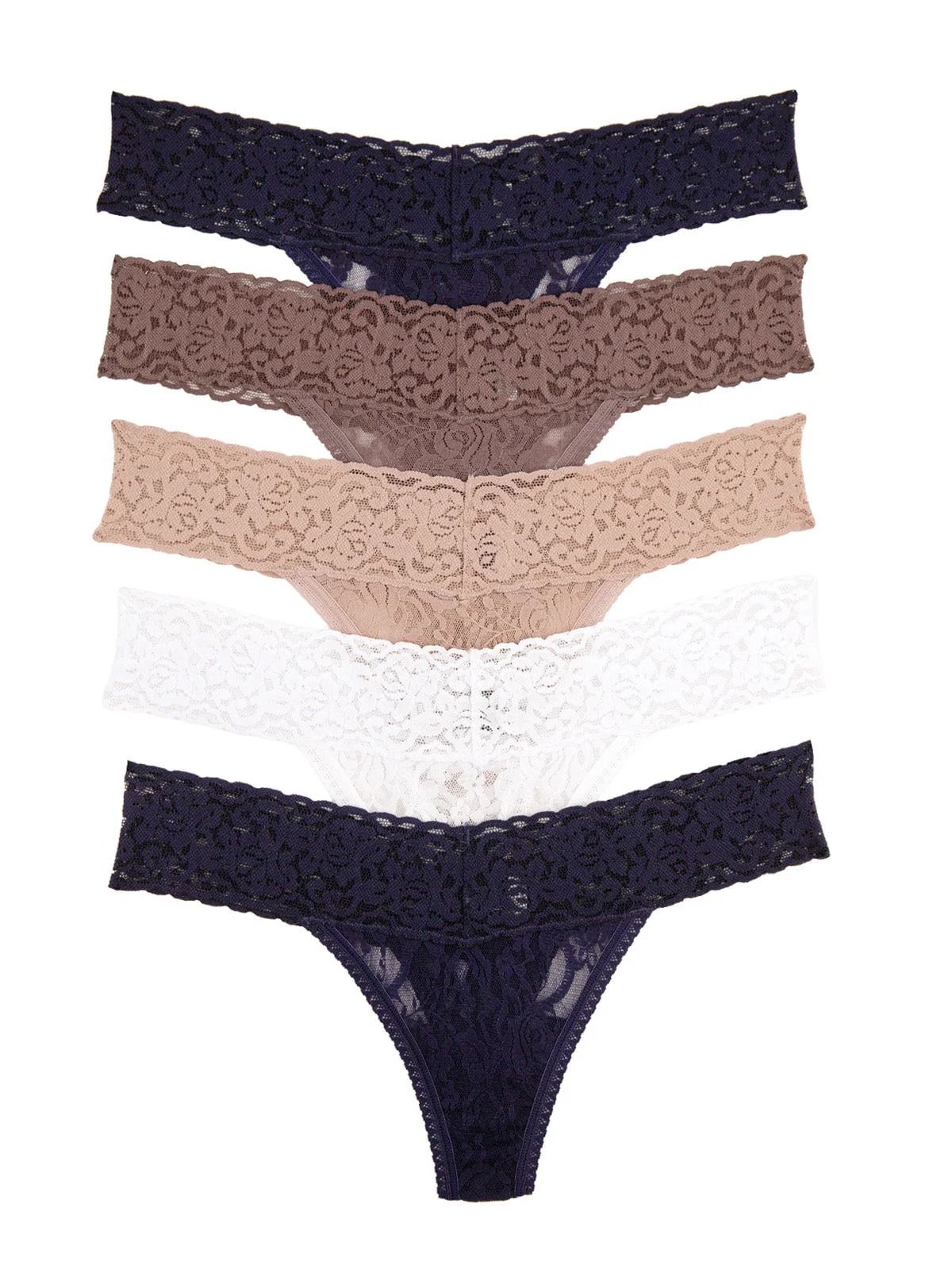 Signature Stretch Lace Low Rise Thong 5-Pack - Image 4
