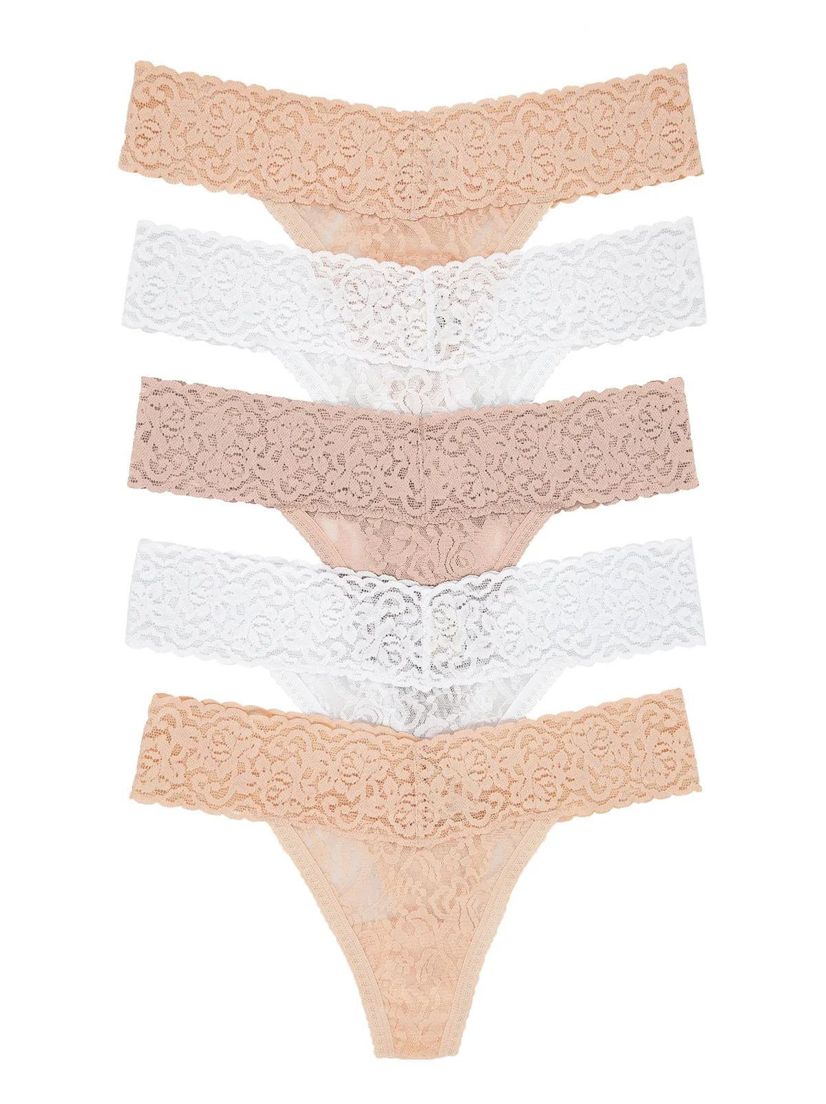 Signature Stretch Lace Low Rise Thong 5-Pack - Image 6