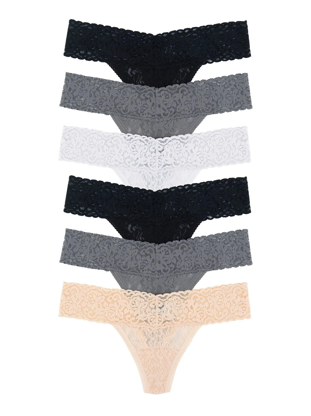 Signature Stretch Lace Low Rise Thong 6-Pack - Image 6