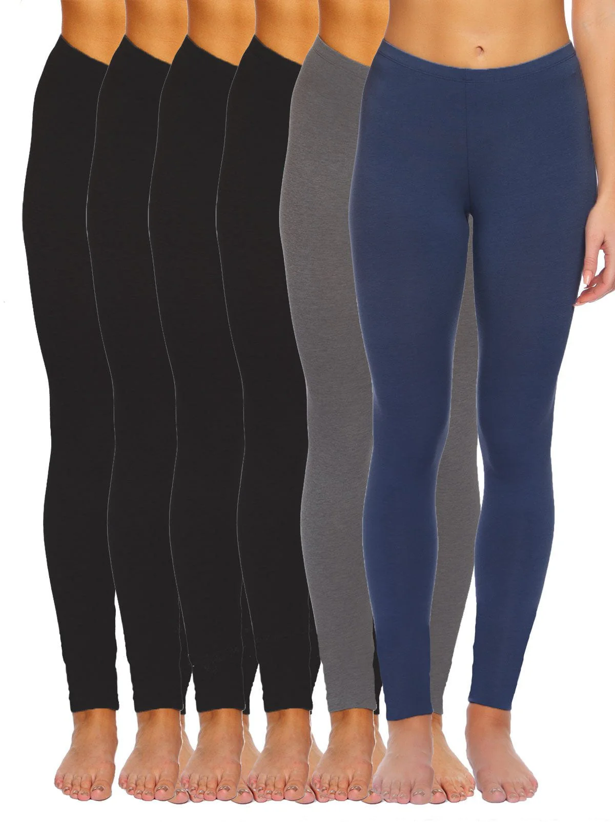 Velvety Soft Lightweight Leggings 6-Pack - Image 4